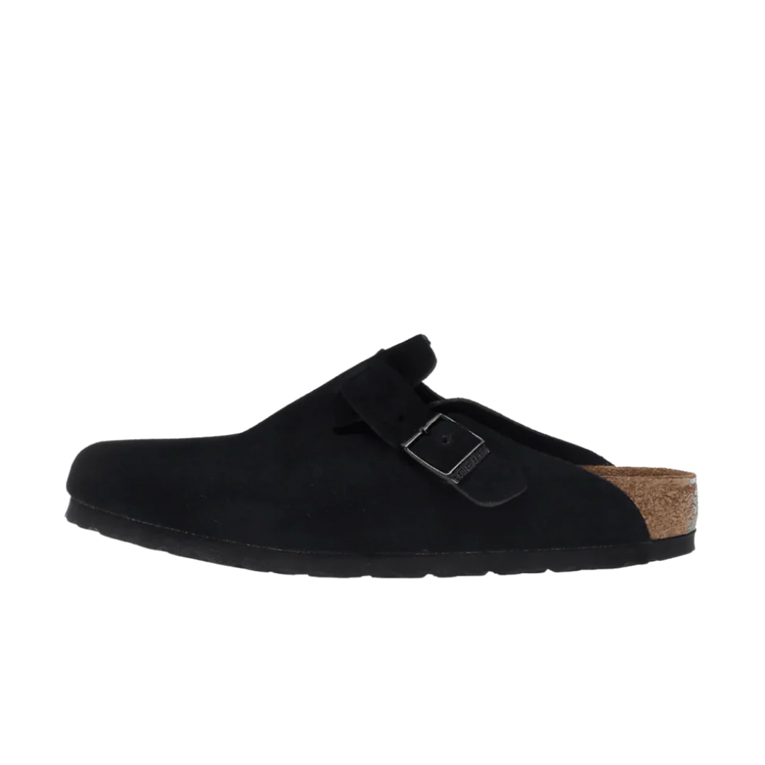Birkenstock Boston Soft Footbed Suede Black
