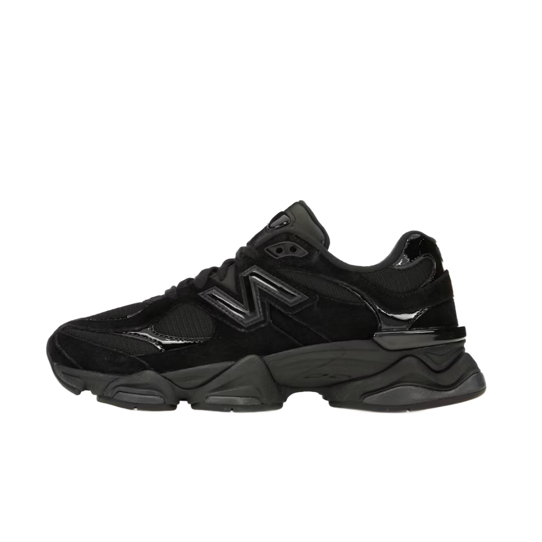 New Balance 9060 Triple Black Patent sneaker