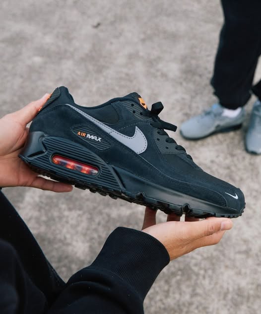 Nike Air Max 90 Black Metallic Cool Grey Orange