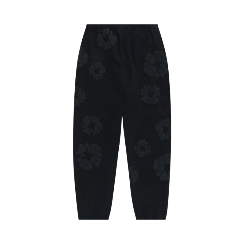 Denim Tears Cotton Wreath Sweatpants Black Monochrome
