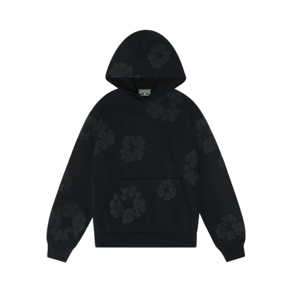 Denim Tears Cotton Wreath Hoodie Black Monochrome