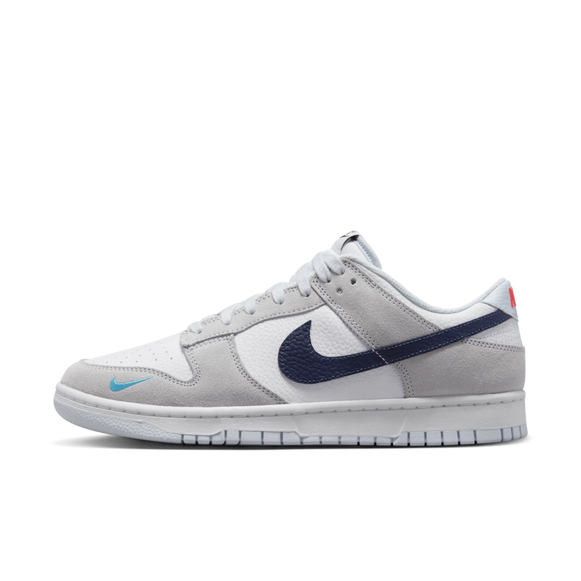 Nike Dunk Low White Grey Navy Aqua Mini Swoosh