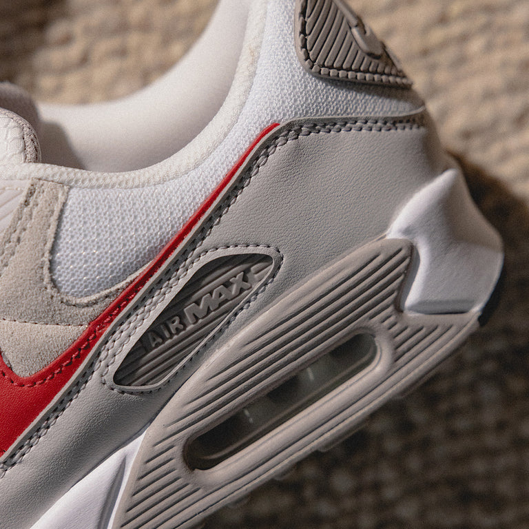 Nike Air Max 90 White College Grey Vast Grey University Red