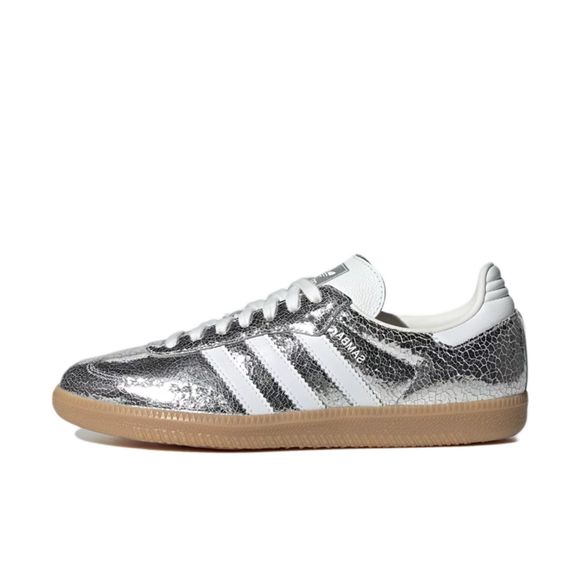 Adidas Samba OG Silver Metallic Cracked Leather