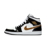 Air Jordan 1 Mid Patent Black White Gold