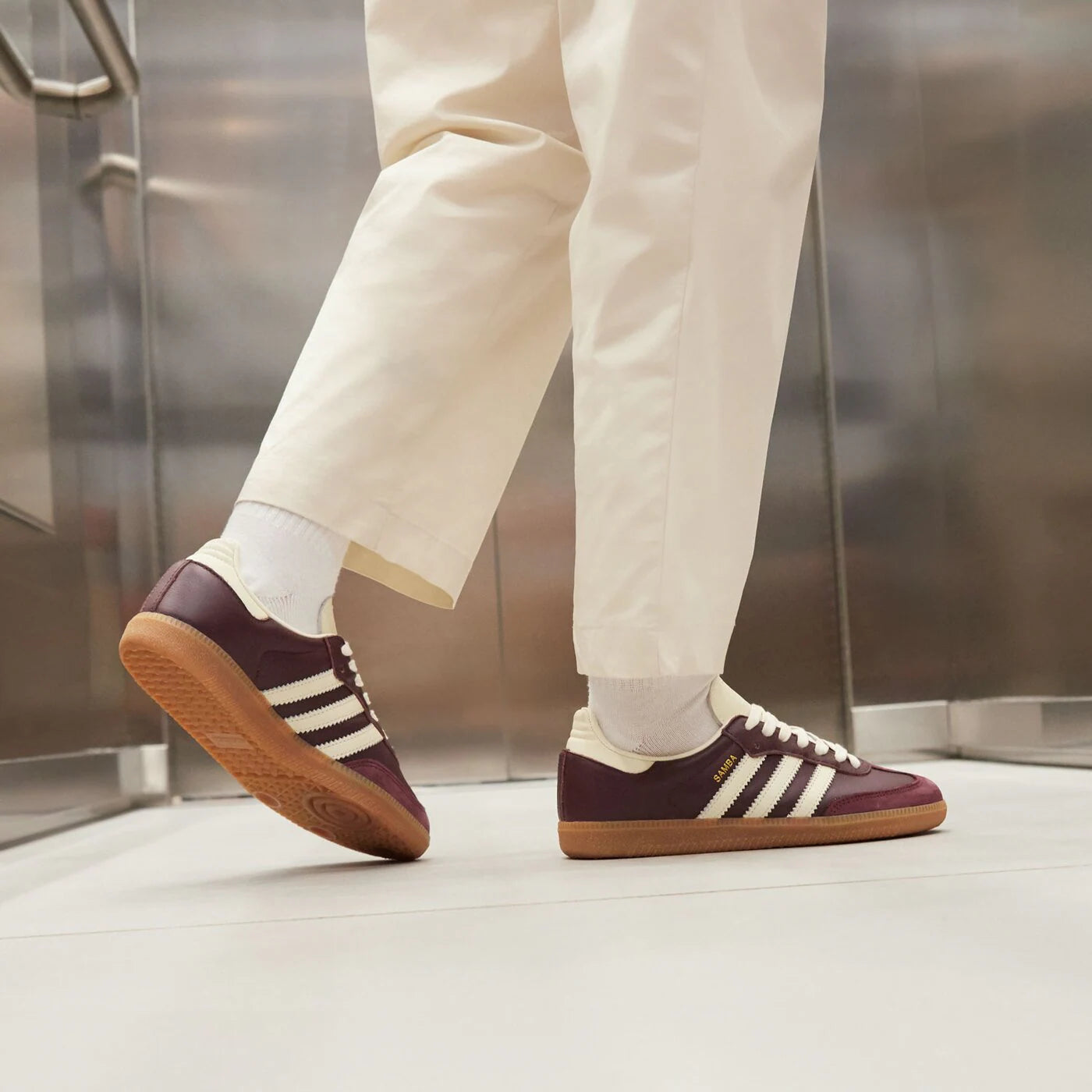 Adidas Samba OG Maroon Gold Metallic