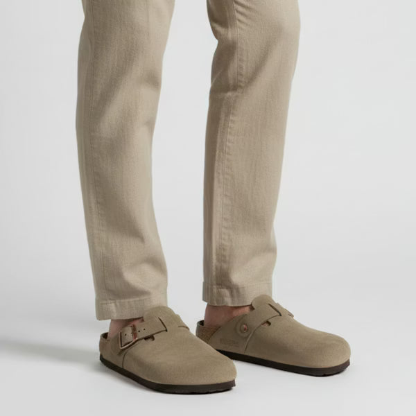 Birkenstock Boston Soft Footbed Suede Taupe (Narrow Fit)