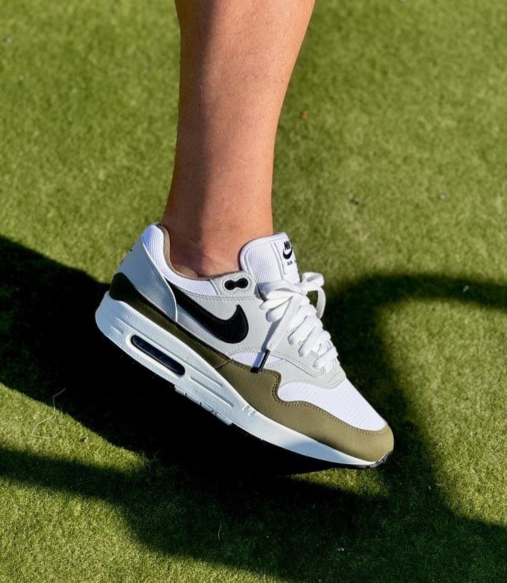 Nike Air Max 1 White Black Medium Olive