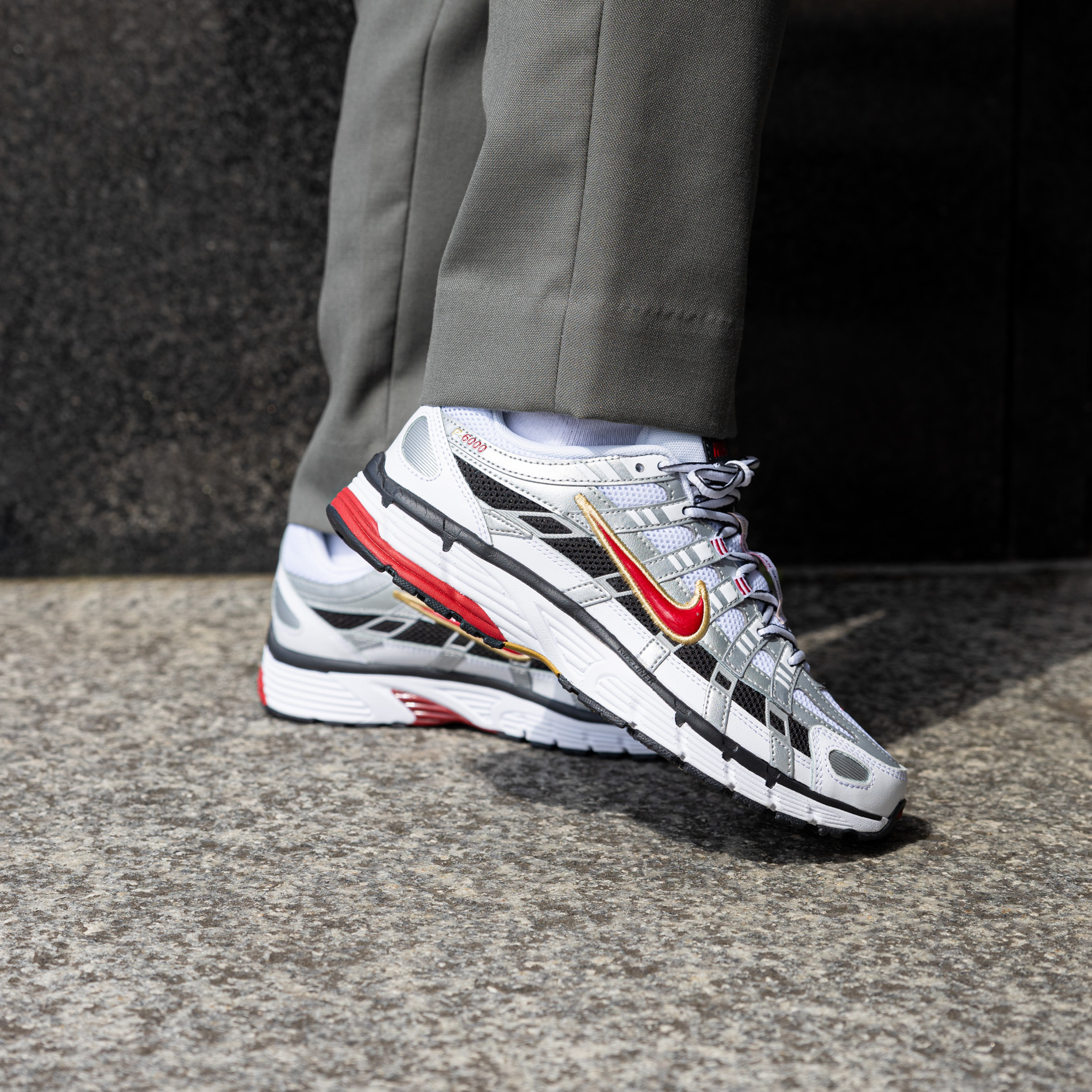Nike P-6000 White Gold Red