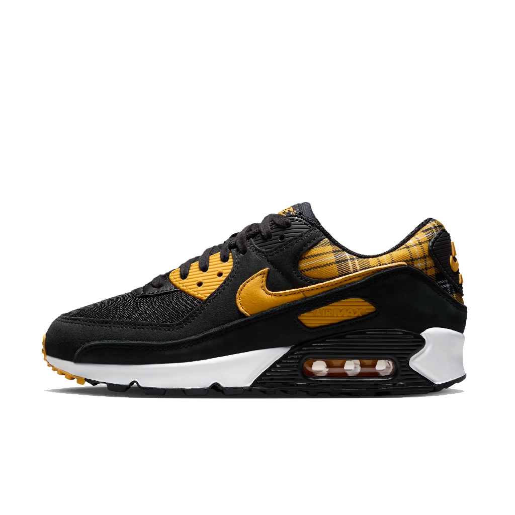 Nike Air Max 90 Black Yellow Ochre Plaid